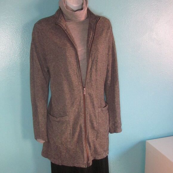Eileen Fisher Womens Sz S Hemp & Cotton Zip Up Jacket Sweater Cardigan  40" Bust - Picture 1 of 12